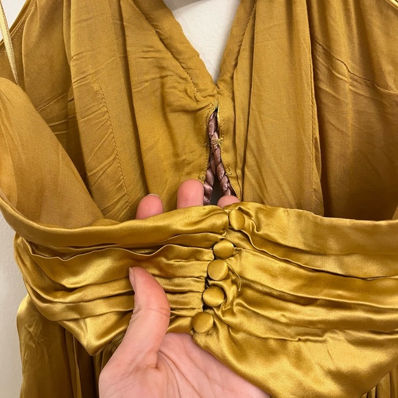 Anthropologie Mustard Dress with Pink Accents - Picture 4 of 9